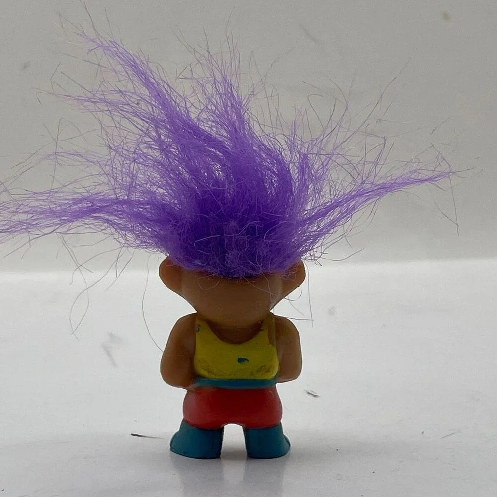 Soma Troll Doll Purple Hair Painted Plastic Figure Collectible Small China